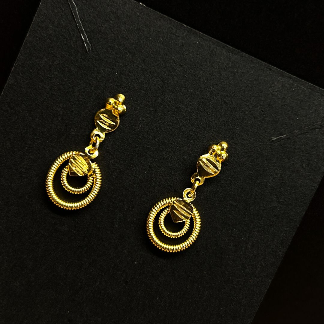 Double Circle Unique Gold Style Earrings