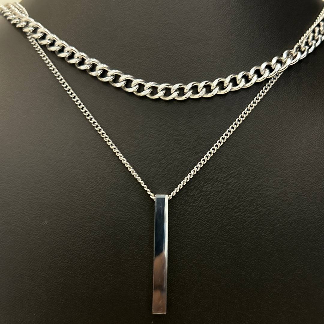 Trendy Square Bar Men's Steel Chain