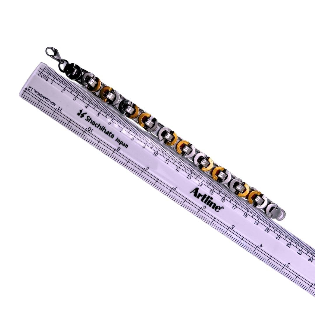 Power Gold Silver Steel Bracelet for Men