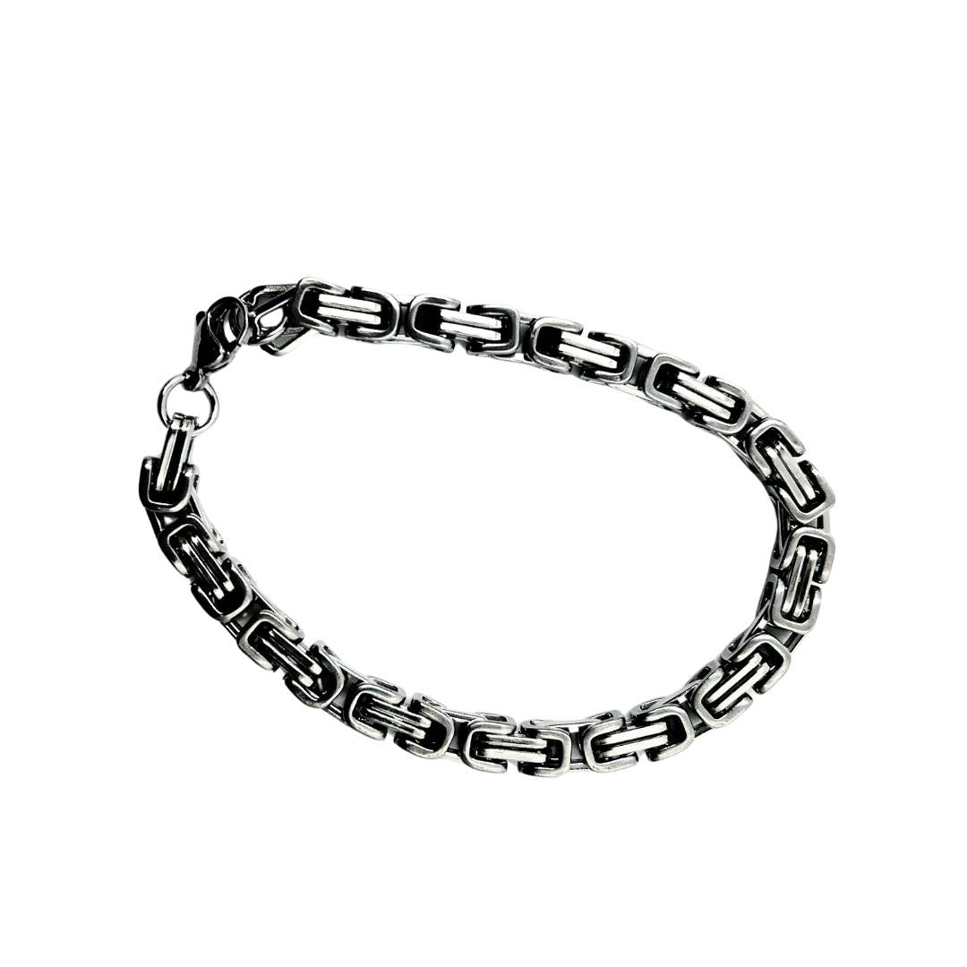 Masculine Strong Silver Steel Bracelet for Men