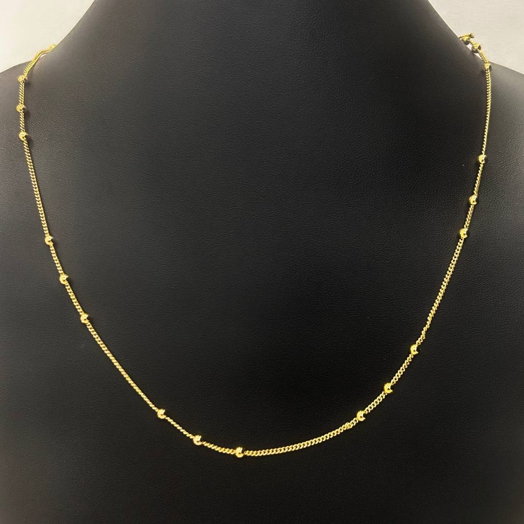 Gold Pearl Slim Chain