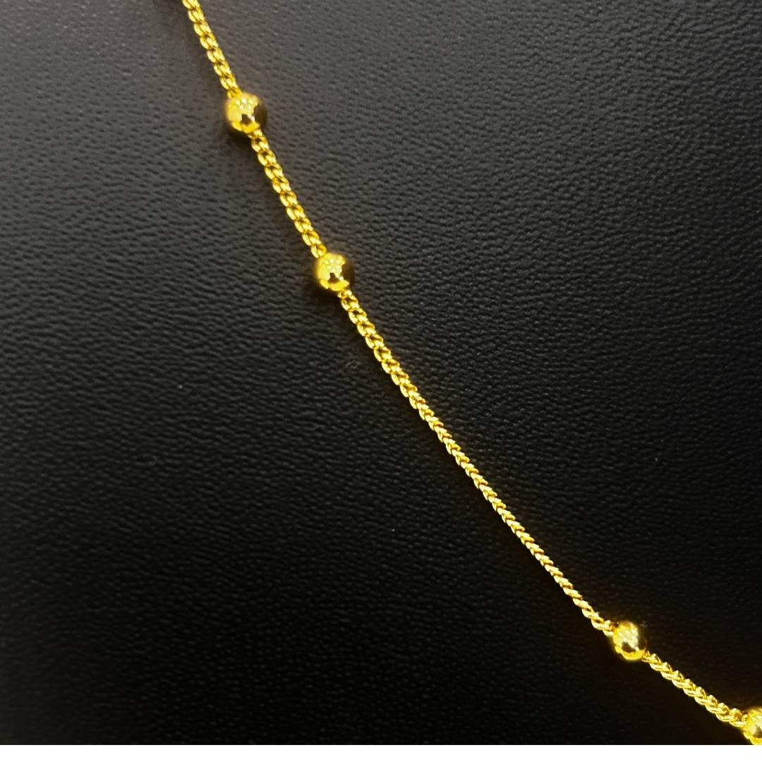 Gold Pearl Slim Chain