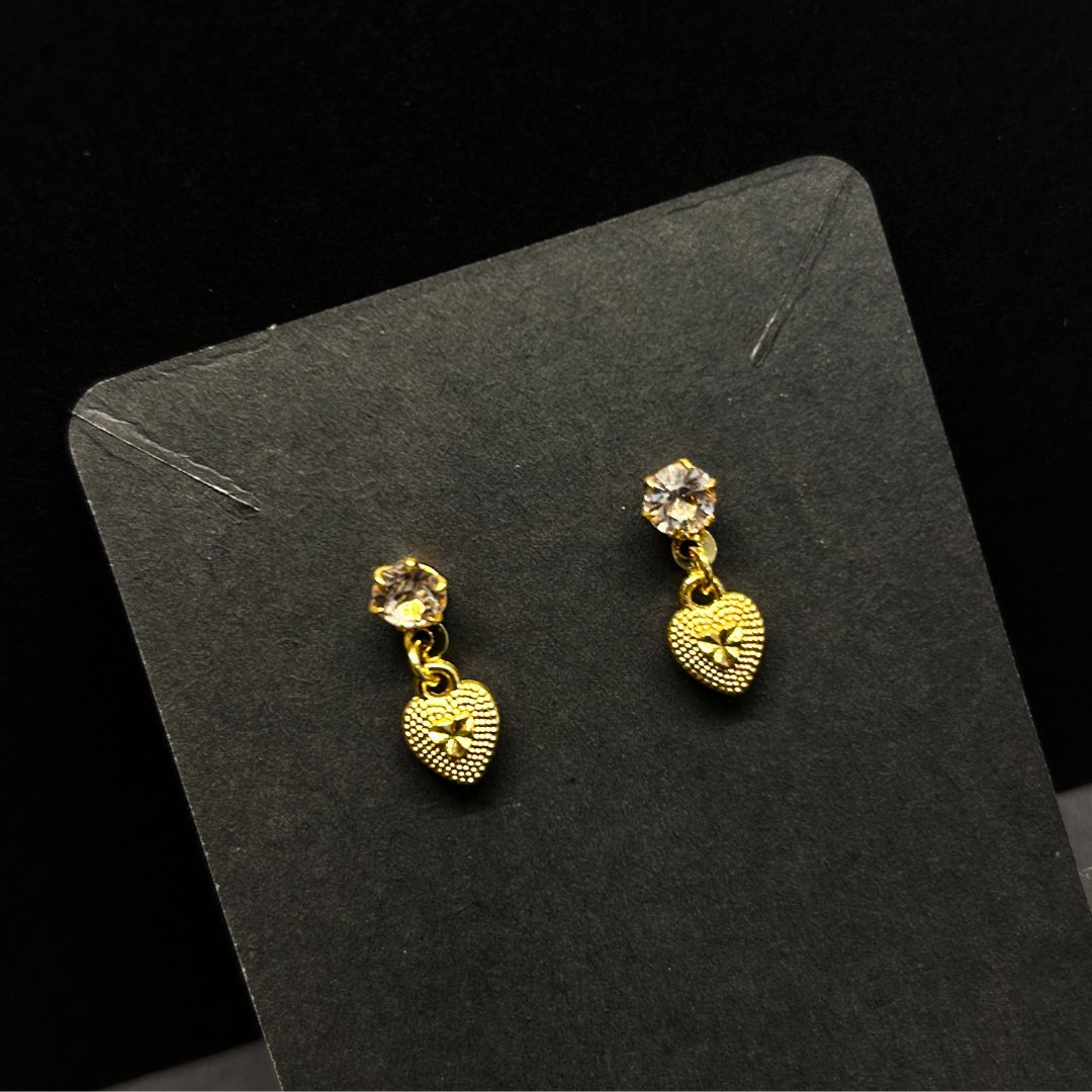 Diamond Over Heart Earrings