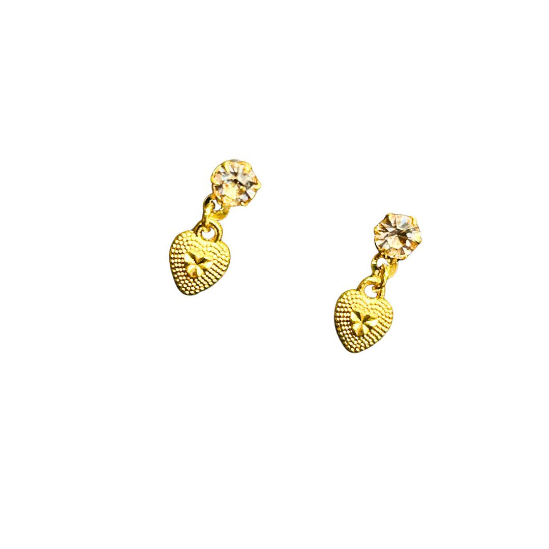 Diamond Over Heart Earrings