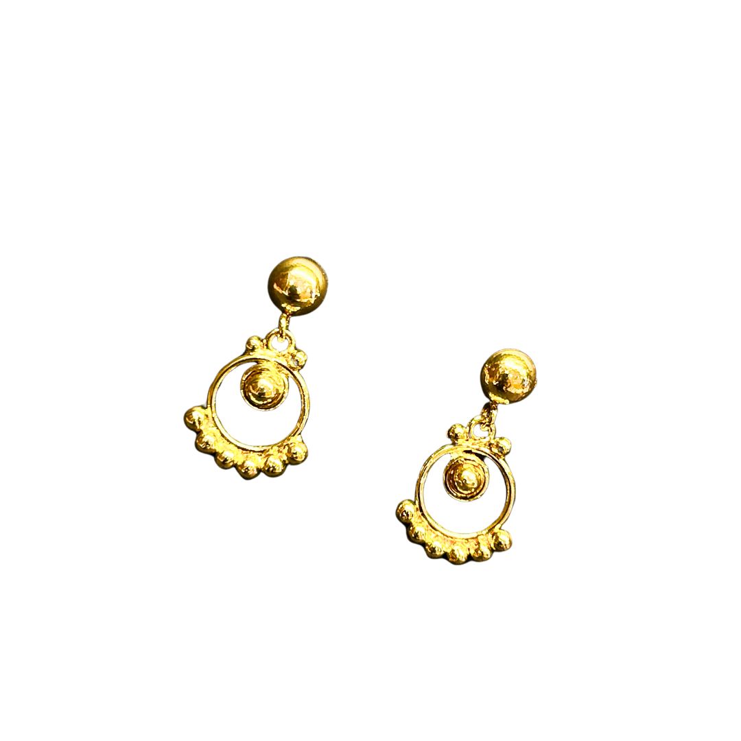 Circle Ball Unique Gold Style Earrings