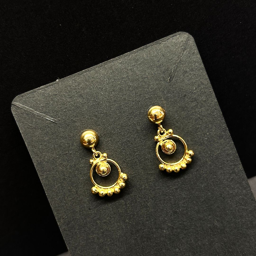Circle Ball Unique Gold Style Earrings