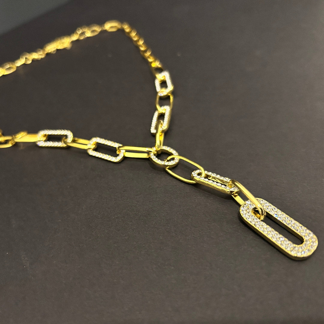 Modern Gold Finish Fancy Necklace