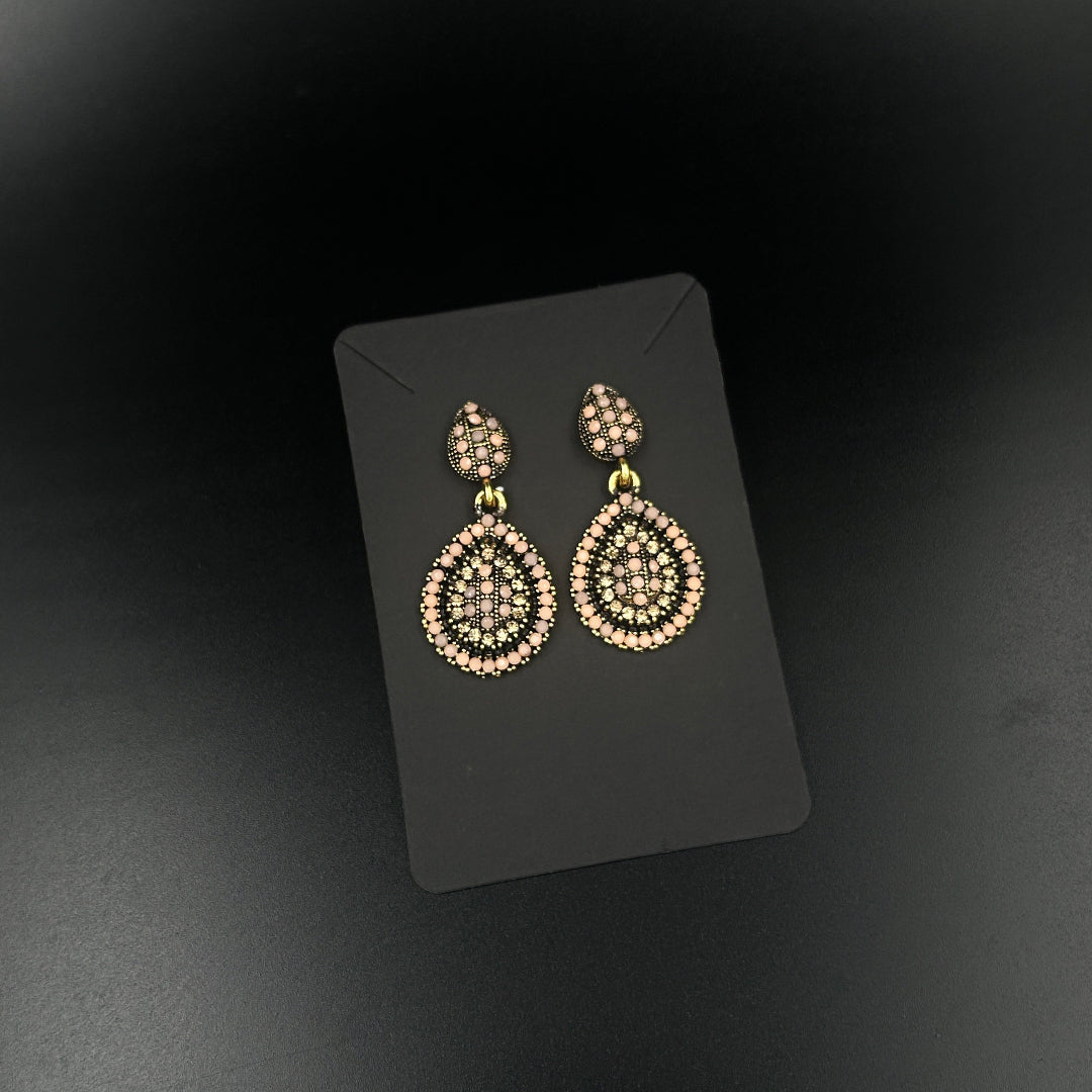 Cream Dazzling Drop Earrings