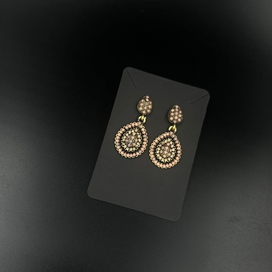 Cream Dazzling Drop Earrings