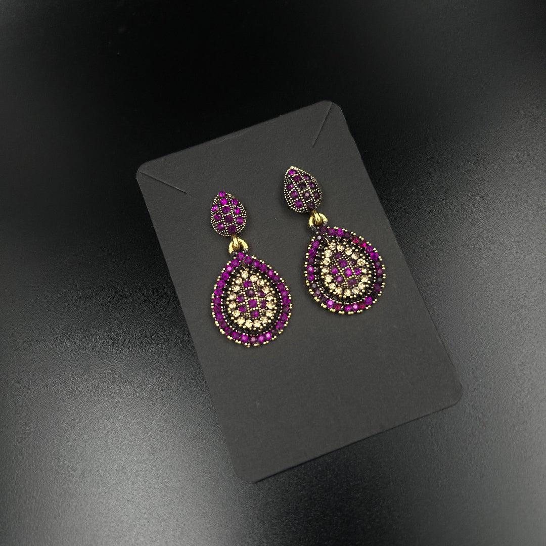 Purple Dazzling Drop Earrings