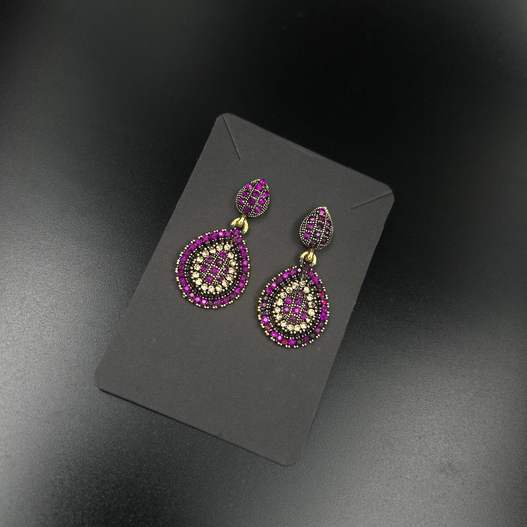 Purple Dazzling Drop Earrings