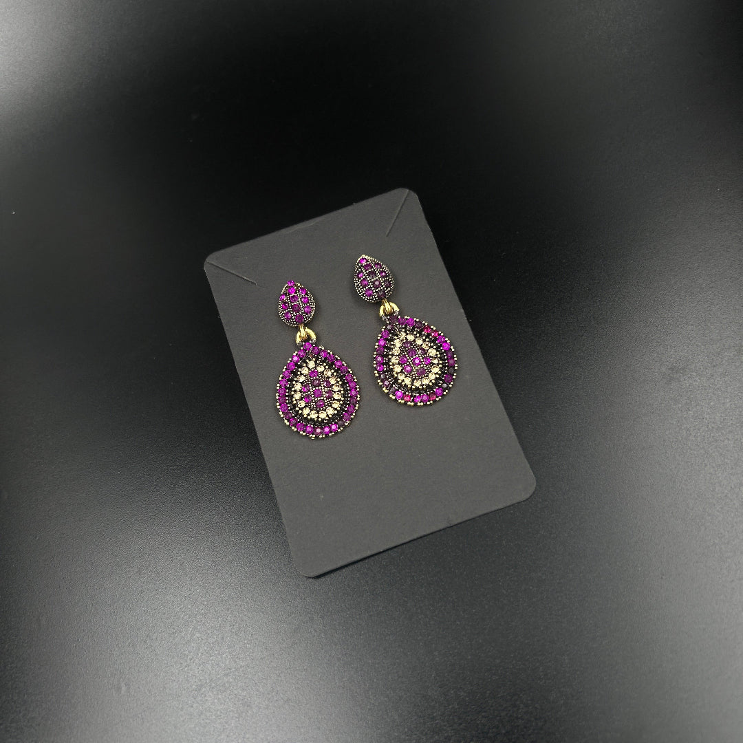 Purple Dazzling Drop Earrings