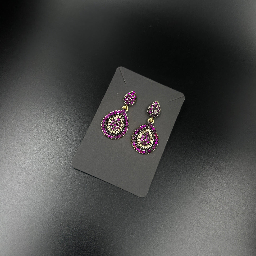 Purple Dazzling Drop Earrings