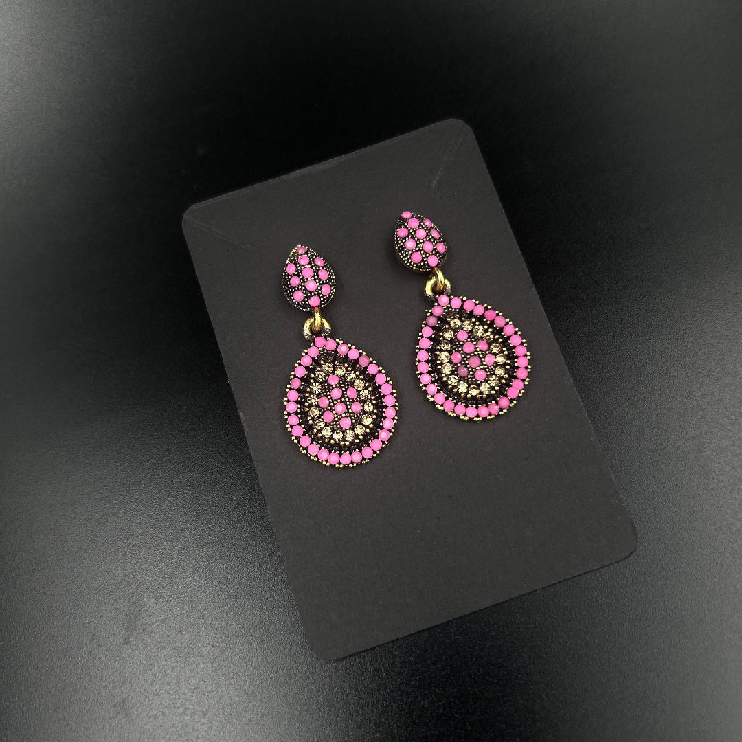 Pink Dazzling Drop Earrings