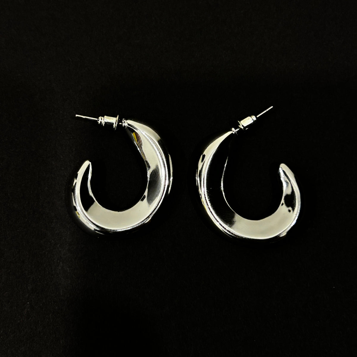 Stylish Modern Earrings Silver Color