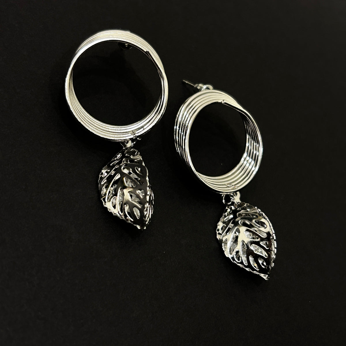 Spring Leaf Long Drop Earrings