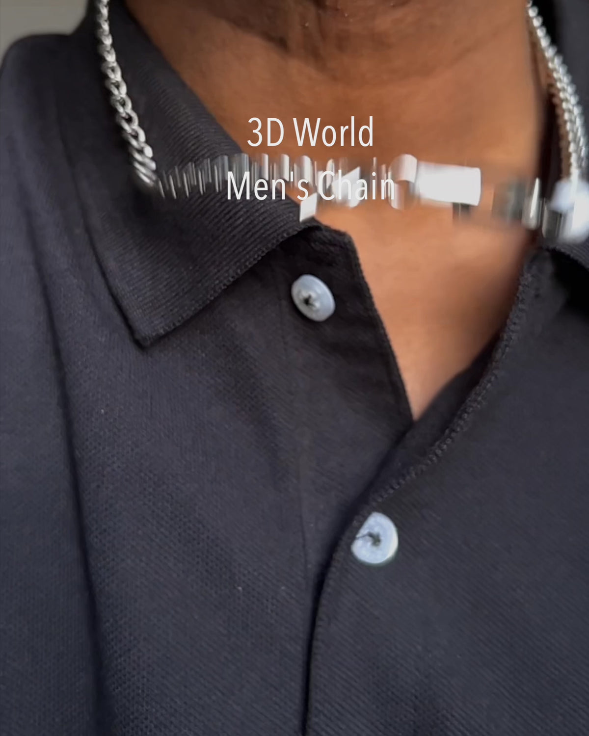 3D World Men's Silver Chain