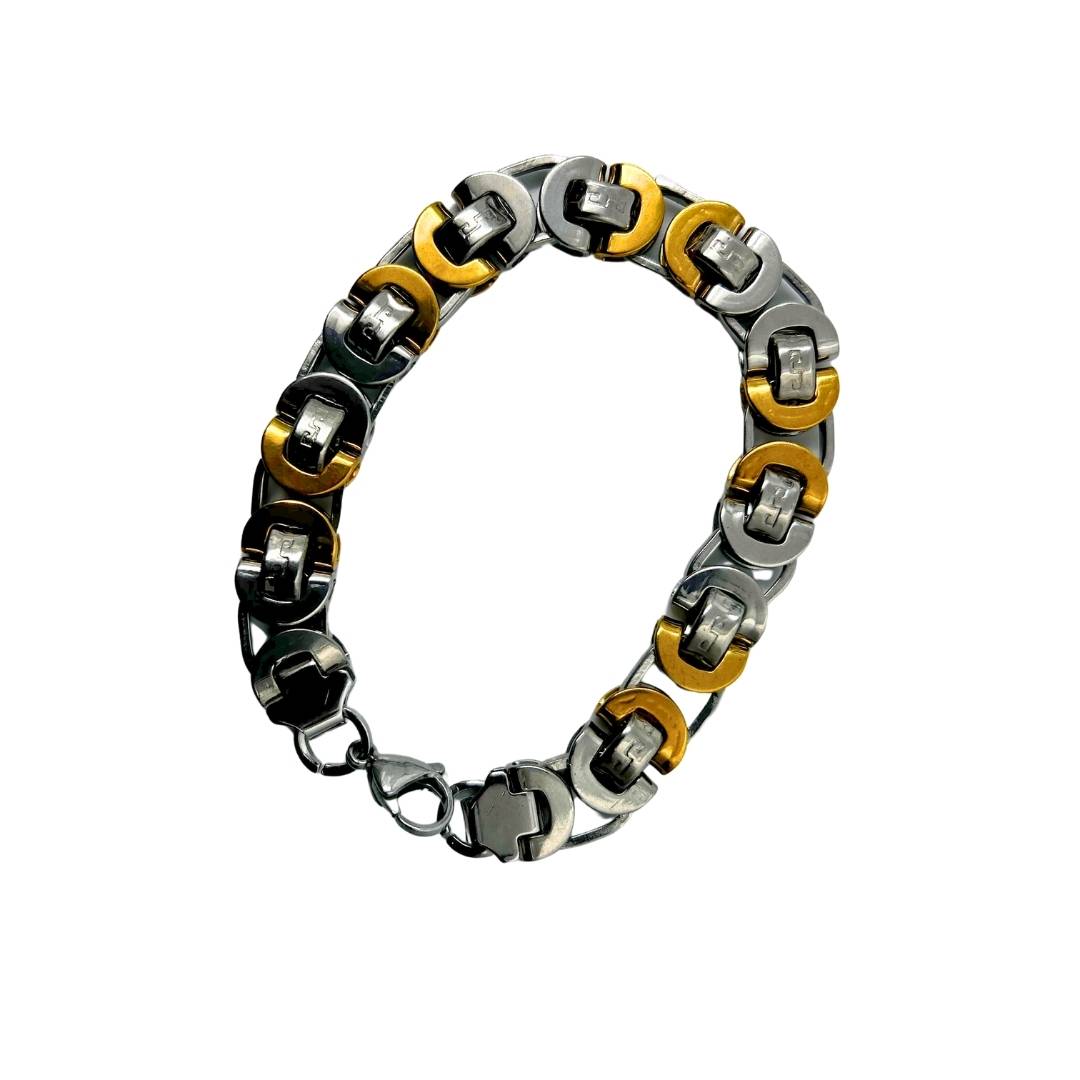 Power Gold Silver Steel Bracelet for Men