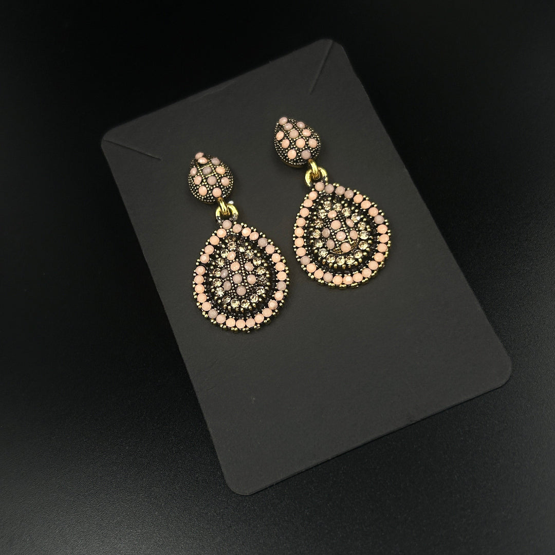 Cream Dazzling Drop Earrings