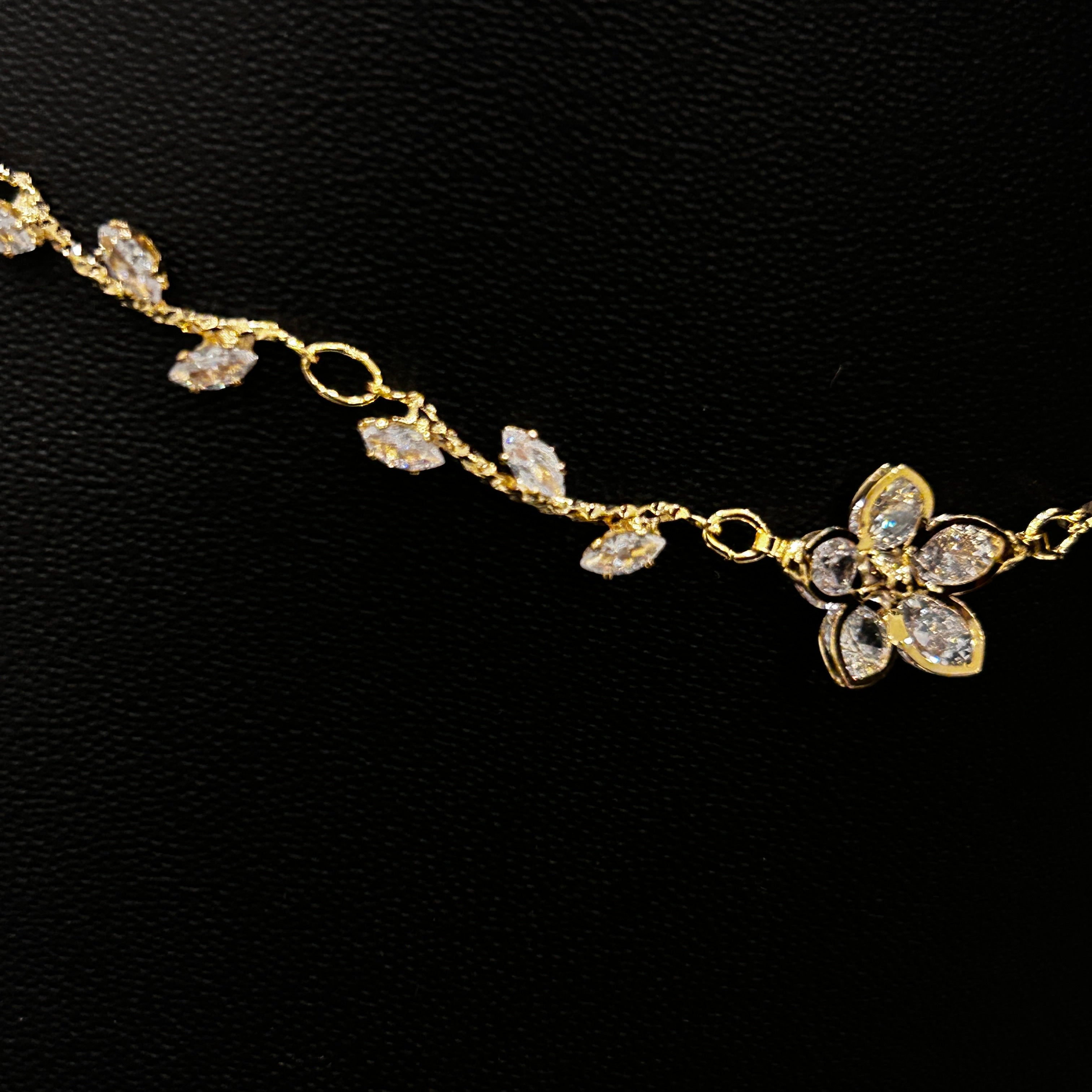 Designer Flower Leaf Necklace