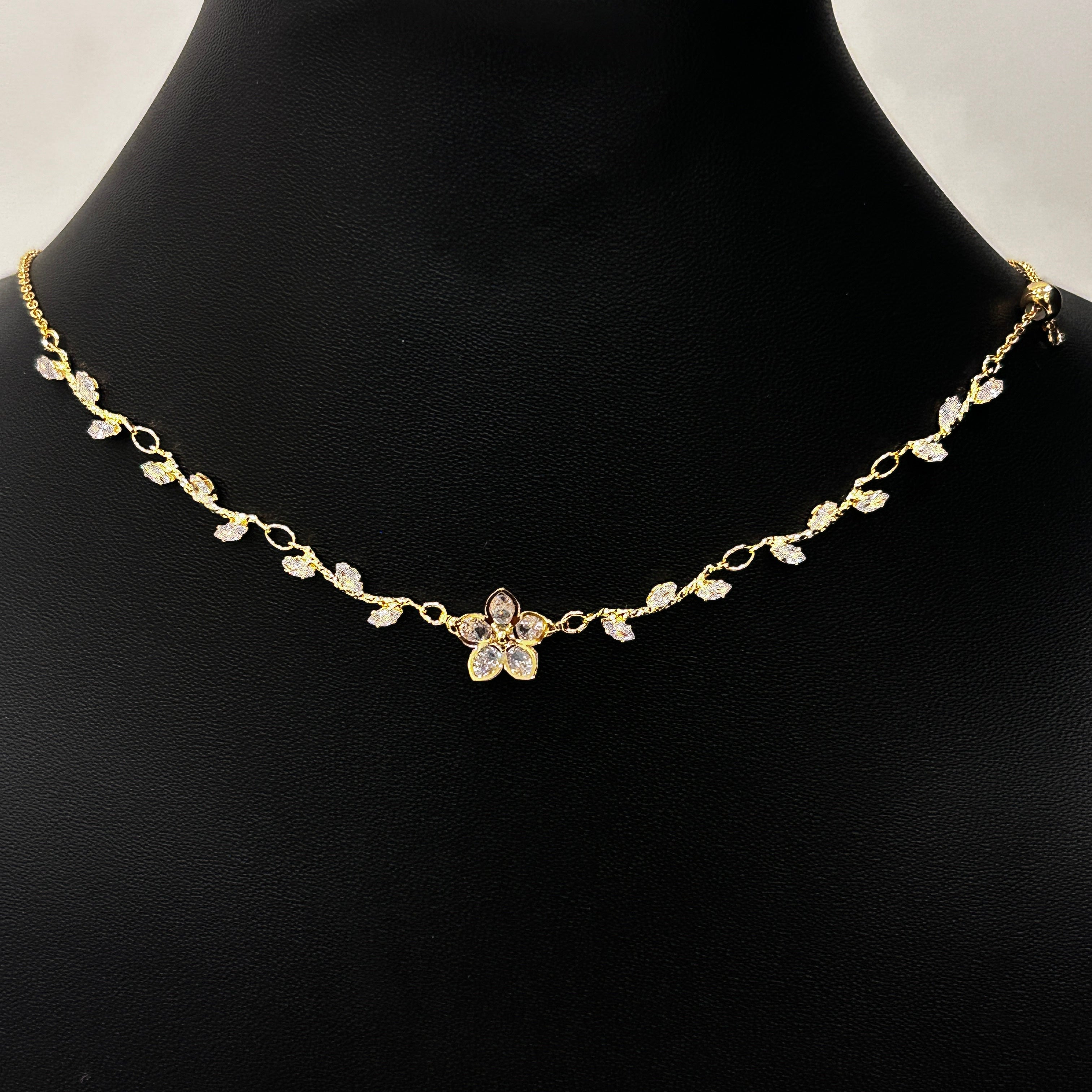 Designer Flower Leaf Necklace