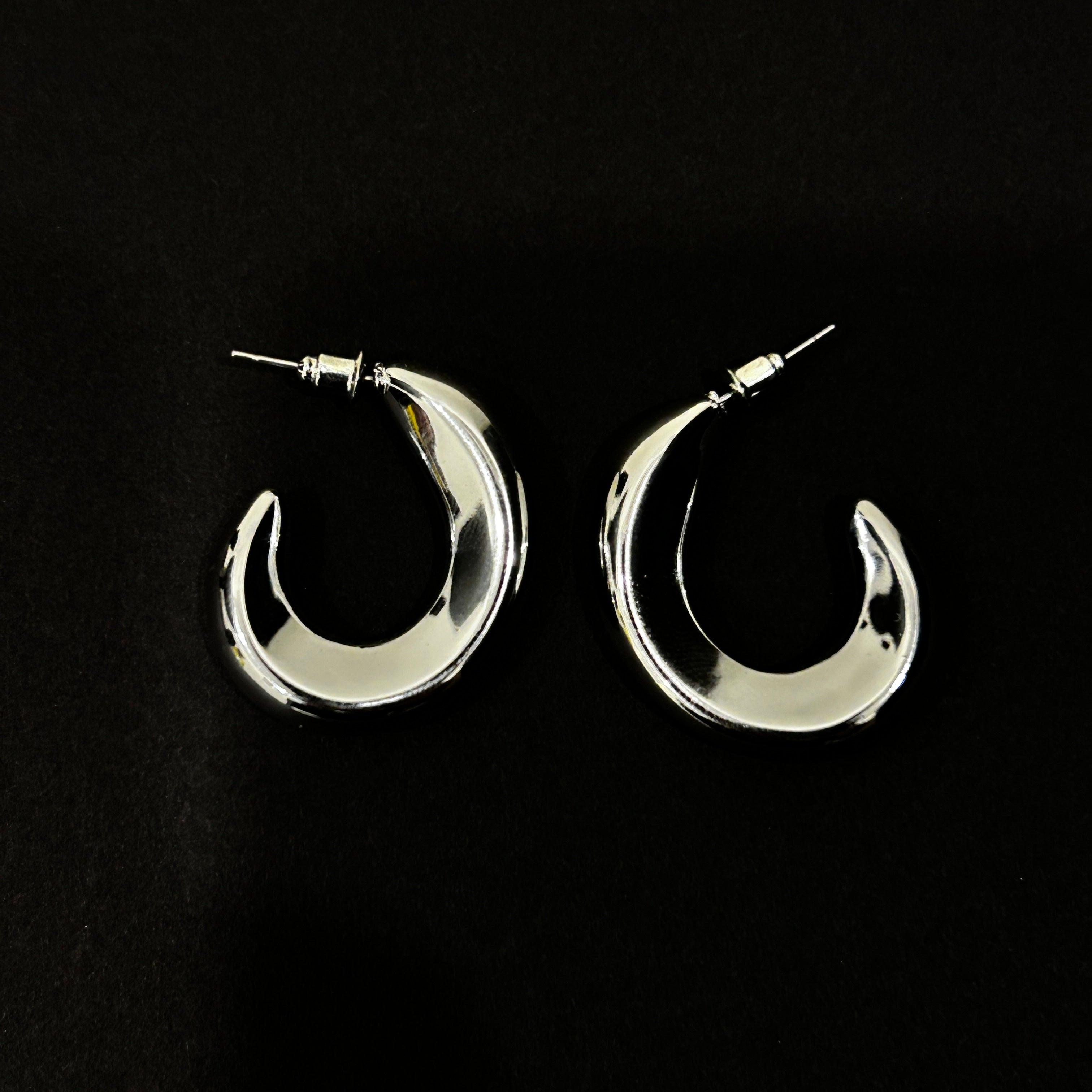 Stylish Modern Earrings Silver Color